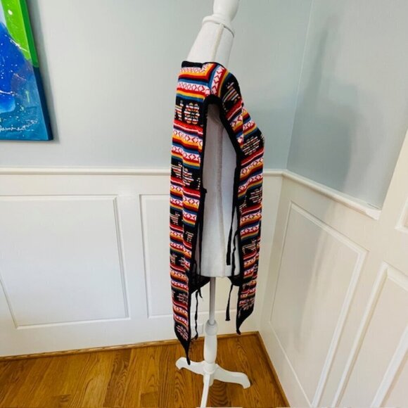 VTG Blanket Llama Southwestern Style 70's Sear's Open Side Sweater Vest OSFA - Picture 8 of 11